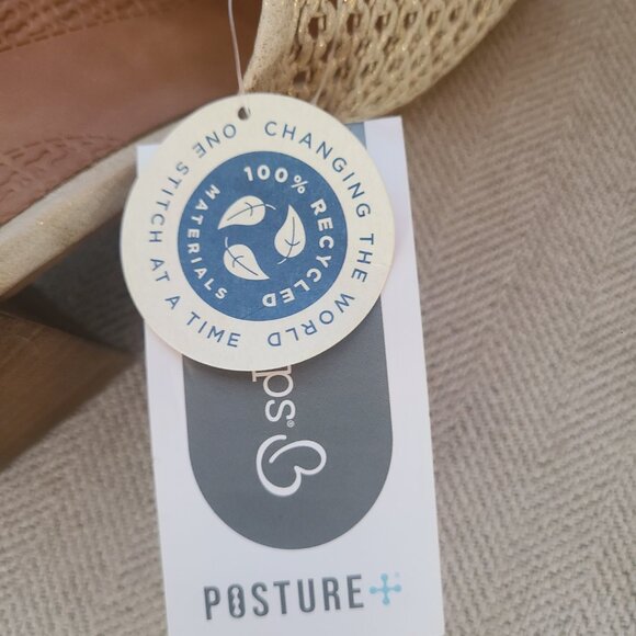 Baretraps Posture Branda Slip on Sandal Beige & Gold Size 10 New Orthotic Sole - Picture 7 of 10